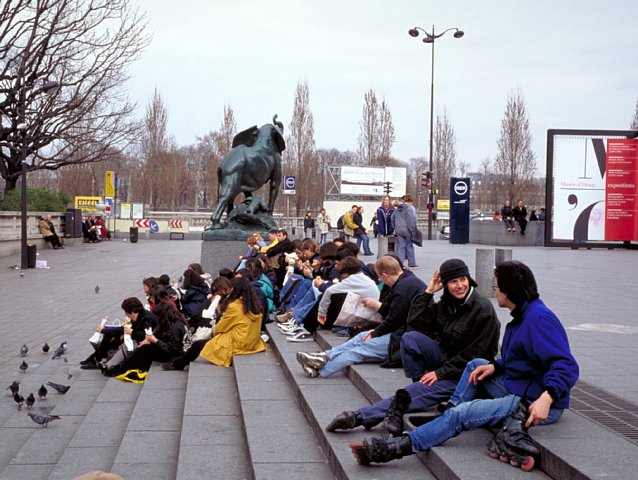 12-3 In front of Orsay Musem, Paris, France, March 1998/ Leica Minilux 40mm Kodak EB-2