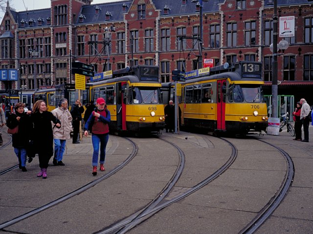 13-2 The Tram Station, Amsterdam, the Netherlands, March 2001/ Leica Minilux 40mm Kodak EBX